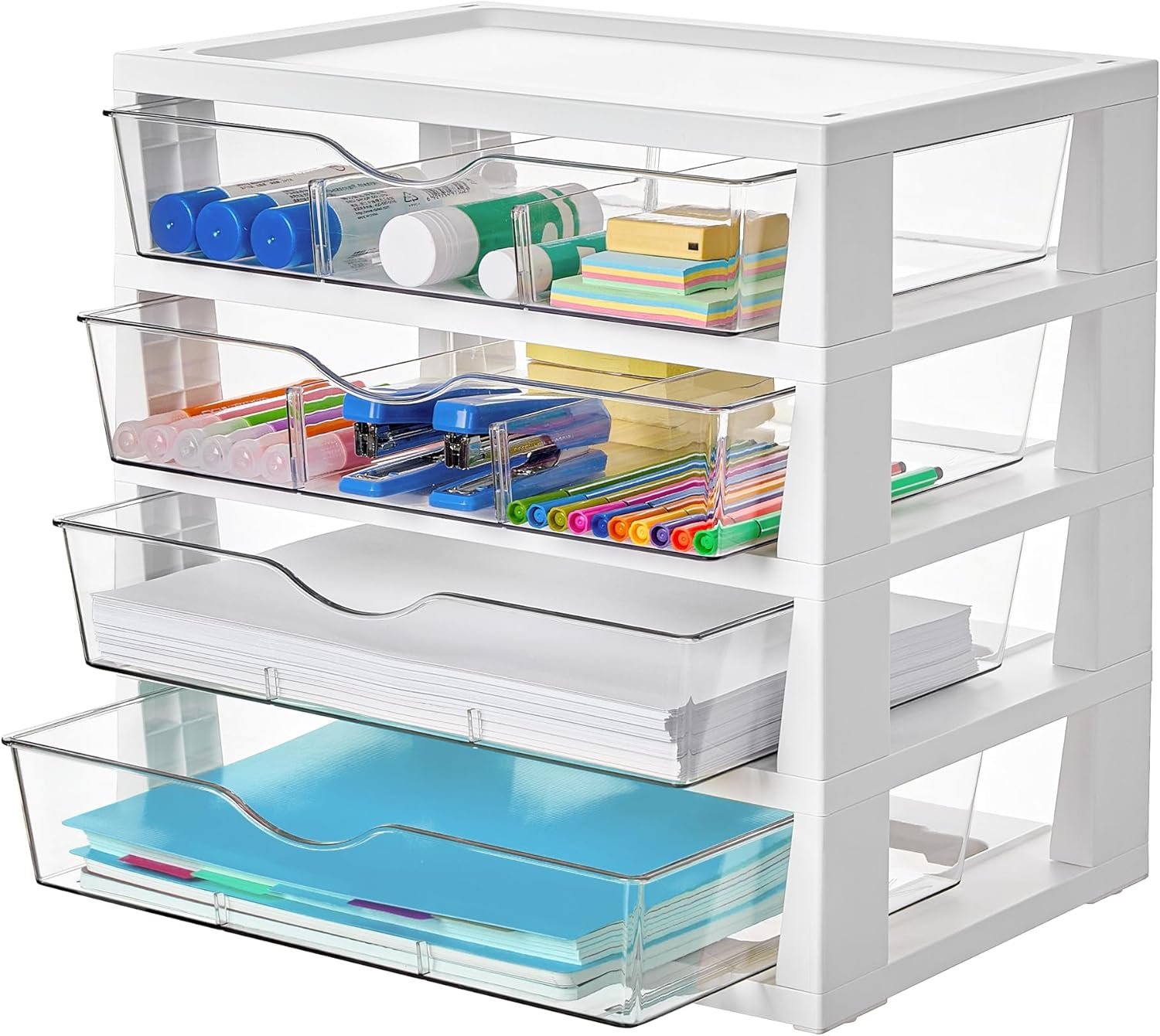 4-tier desktop drawer organizer set